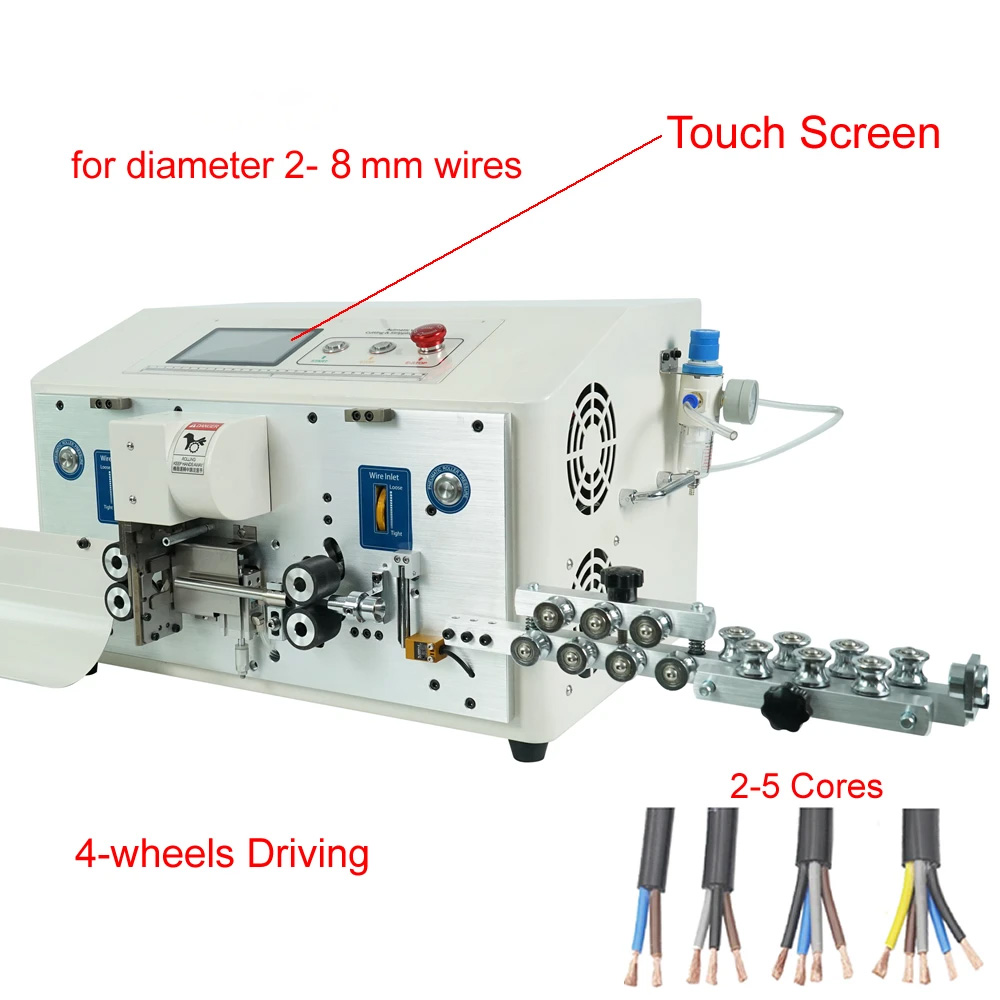 Automatic 2-8mm Multi-Core Wire Stripping & Cutting Machine WPM-YHT6