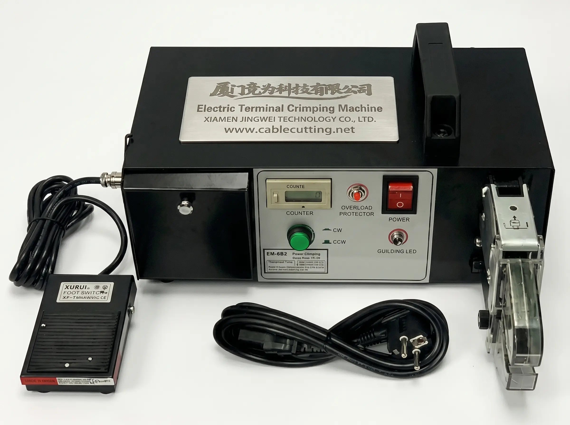 Electric Terminal Crimping Machine with 7 Interchangeable Die Sets Wires EM-6B1 EM-6B2