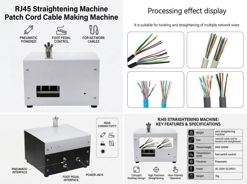 Rj45 Straightening Machine Patch Cable Manufacturing Machine JW-P08