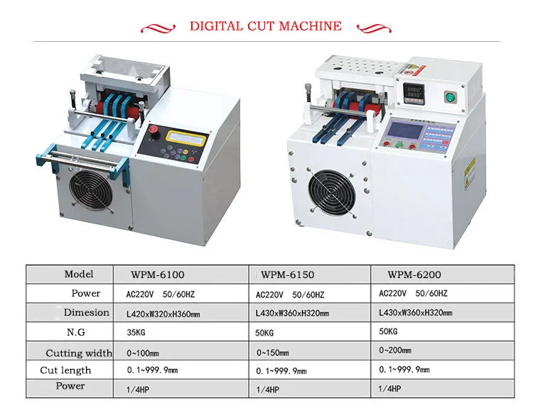 Digit cutting machine is suitable for heat heat-shrinkable tubing, teflon tube ,fiberglass pipe ,PVC pipe, PE pipe, Silicone tube, oil proof tube, PET tube, Fluorine plastic pipe, Erosion-resistant pipe, Yellow green tube, Floral tube, Thick wall sheathed, Double-wall corrugate pipe, Mark tube, Electrolytic capacitor PVC set, PVC plastic strip, Flat cable, Ribbon, Plastic hose, Insulating paper, Copper foil, Copper sheet, Double faced adhesive tape, PE bag film, leather, Non-woven fabric, Acetate cloth, Rubber blanket, cotton yarn belt, Seat belt, Elastic cord, Color bars, magic tape, package crawler, polybag, Battery separator,Nickel, diffusion sheet, Reflect sheet, Conductive fabric, Tongue foam, PET, VELCRO, Zipper,Etc. ribbon pattern or hose pattern. Digit cutting machine is suitable for heat heat-shrinkable tubing, teflon tube ,fiberglass pipe ,PVC pipe, PE pipe, Silicone tube, oil proof tube, PET tube, Fluorine plastic pipe, Erosion-resistant pipe, Yellow green tube, Floral tube, Thick wall sheathed, Double-wall corrugate pipe, Mark tube, Electrolytic capacitor PVC set, PVC plastic strip, Flat cable, Ribbon, Plastic hose, Insulating paper, Copper foil, Copper sheet, Double faced adhesive tape, PE bag film, leather, Non-woven fabric, Acetate cloth, Rubber blanket, cotton yarn belt, Seat belt, Elastic cord, Color bars, magic tape, package crawler, polybag, Battery separator,Nickel, diffusion sheet, Reflect sheet, Conductive fabric, Tongue foam, PET, VELCRO, Zipper,Etc. ribbon pattern or hose pattern.