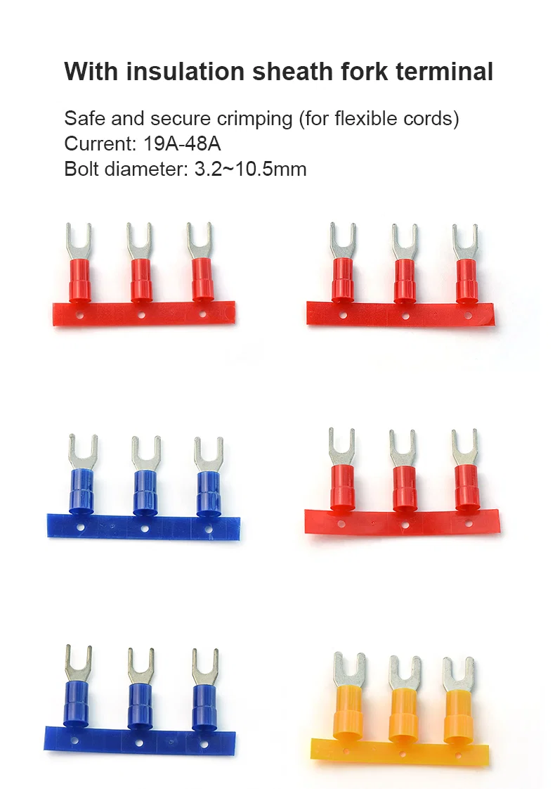 SVN Nylon Insulated Spade Terminals 19A-48A, Copper